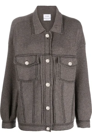 Barrie Contrast-stitching denim-effect jacket