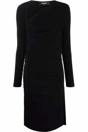 Dsquared2 Asymmetric-neck ruched dress