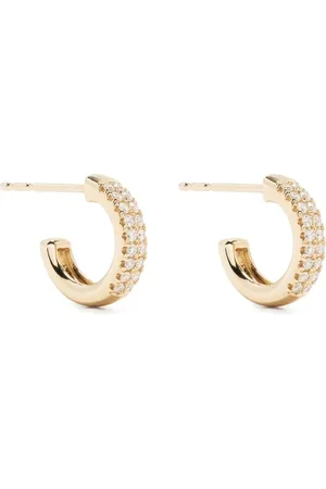 Mizuki 14kt yellow diamond hoop earrings