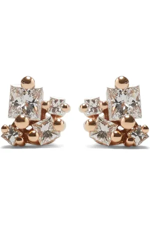Suzanne Kalan 18kt recycled rose gold diamond earrings