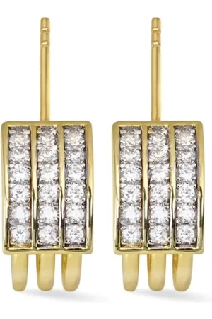Lark & Berry 14kt yellow Interstellar Solar diamond hoop earrings