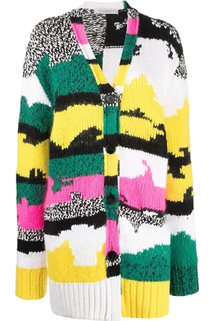 Serafini Patterned-jacquard chunky-knit cardigan