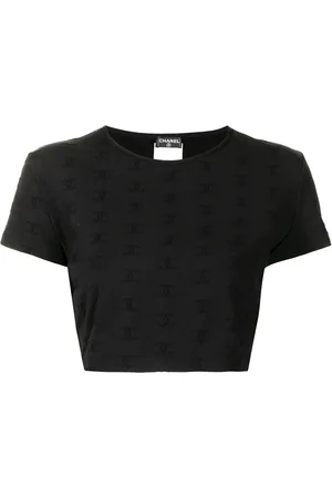 CHANEL 1997 CC logo-embroidered crop top