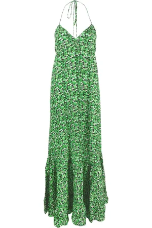 ROTATE Floral-print halterneck maxi dress