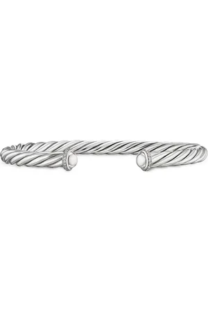 David Yurman Sterling Cable diamond cuff bracelet (6mm)