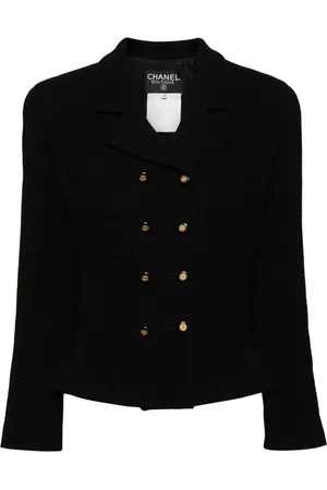 CHANEL 2000s CC logo-buttons double-breasted jacket