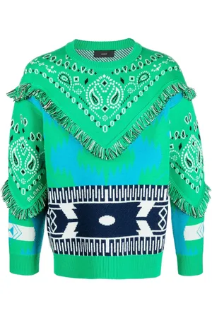 Alanui Bandana-print frayed jumper