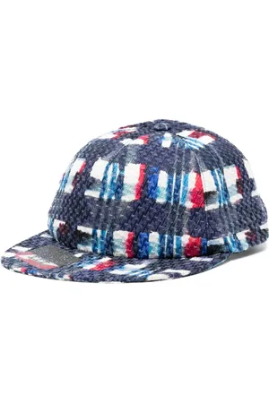 CHANEL 2000s logo-appliqu?? tweed flat-brim baseball cap