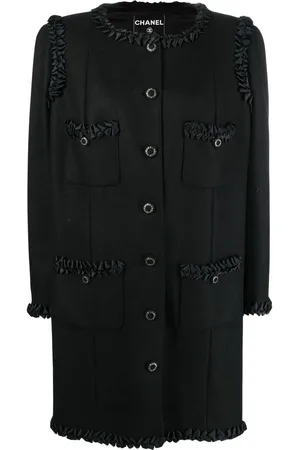 CHANEL 2008 ruffle-detailed wool-blend coat