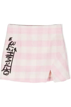 OFF-WHITE Asymmetric gingham skirt
