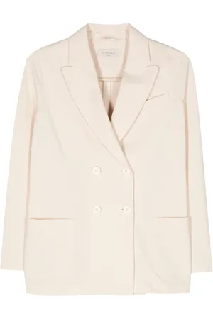 Circolo Oxford-knit double-breasted blazer