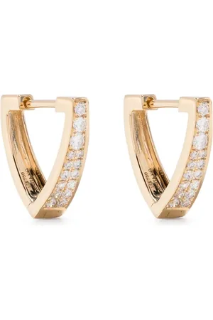 Anita 18kt yellow Triangle diamond huggie hoops
