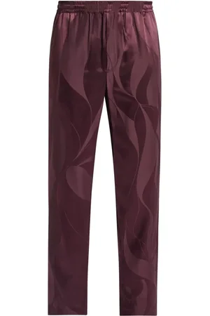 QASIMI Elasticated abstract-jacquard trousers