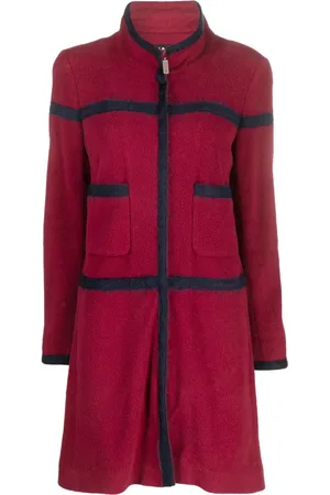 CHANEL Two-tone zip-up fleece coat