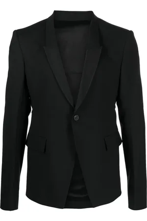 Rick Owens Single-breasted virgin wool blend blazer