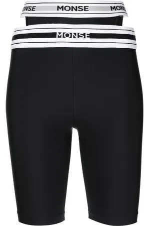 MONSE Cut-out logo waistband cycling shorts