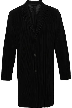 Issey Miyake Notched-lapels plissé coat