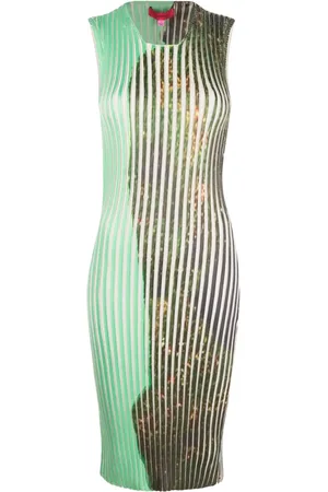 ECKHAUS LATTA Graphic-print knitted midi dress