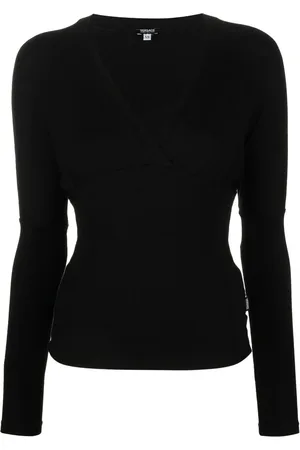 VERSACE 2000s fine-knit V-neck jumper