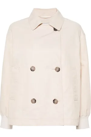 PESERICO SIGN Double-breasted trench jacket