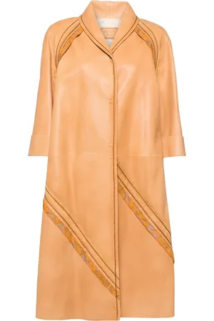 Prada Leather Camel Coat
