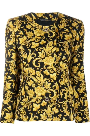 VERSACE 1990s baroque-print single-breasted jacket