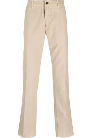 Incotex Logo-embroidered straight-leg trousers