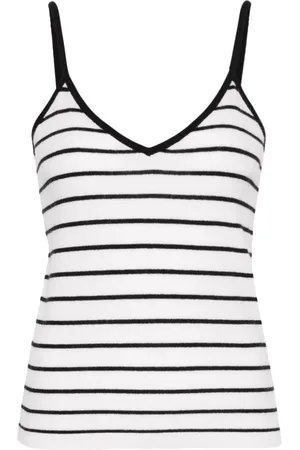 Allude Striped fine-knit top
