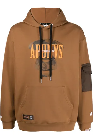 A Bathing Ape Logo-print panelled hoodie