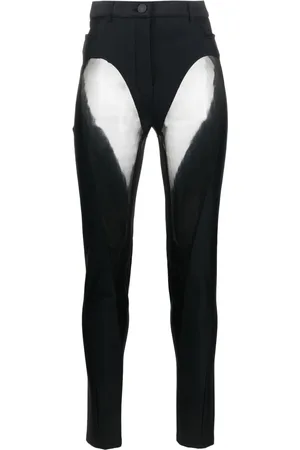 MUGLER Sheer-panel flared trousers