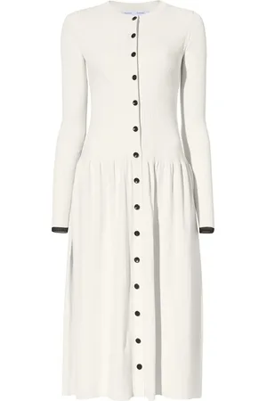 Proenza Schouler Ribbed-knit button-fastening dress