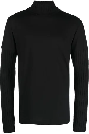 Maison Margiela Ribbed-detail high-neck sweatshirt