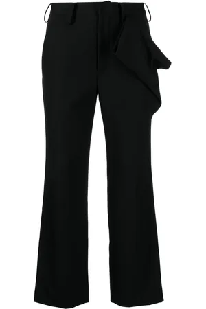 YOHJI YAMAMOTO Draped-detail cropped wool trousers