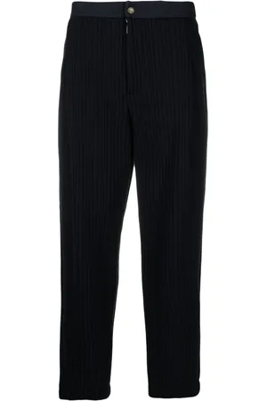 Giorgio Armani Pleated quilted tapered trousers