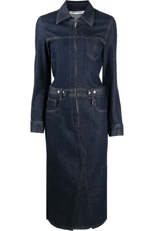 Low Classic Long-sleeve denim midi dress