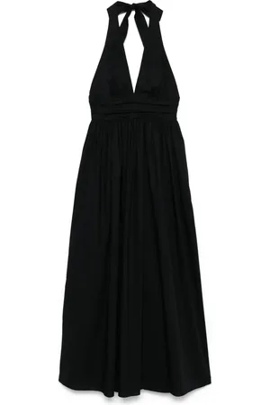 MATTEAU Plunge halterneck midi dress