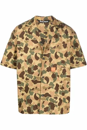 Palm Angels Camouflage-print short-sleeve shirt
