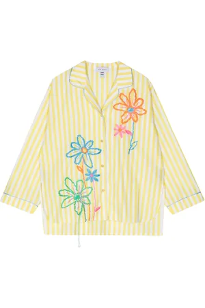 MIRA MIKATI Floral-embroidered cotton shirt