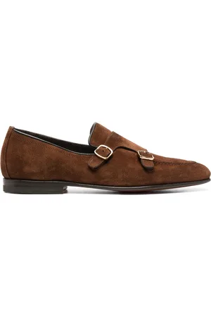 santoni Suede monk shoes