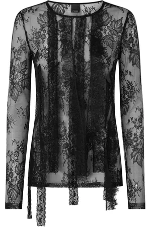 Pinko Floral-lace long-sleeve top