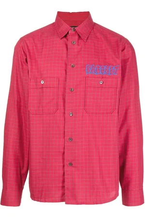 Rassvet Check-pattern logo-print shirt