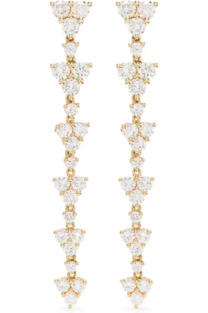 Anita 18k yellow Eternity diamond short drop earrings