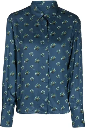 Maison Kitsuné Floral-print long-sleeve shirt