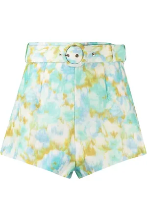 ZIMMERMANN Printed belted shorts