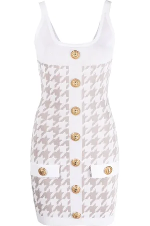 Balmain Houndstooth sleeveless minidress
