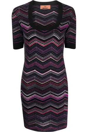 Missoni Zigzag-woven short-sleeve minidress