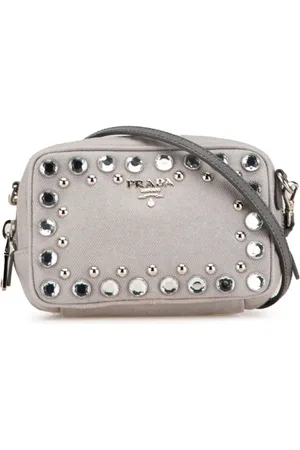 Prada 2000-2024 Mini Denim Studded Embellished Camera crossbody bag