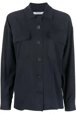 Max Mara Long-sleeve button-up silk shirt