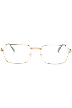 Cartier Ribbed rectangle-frame glasses