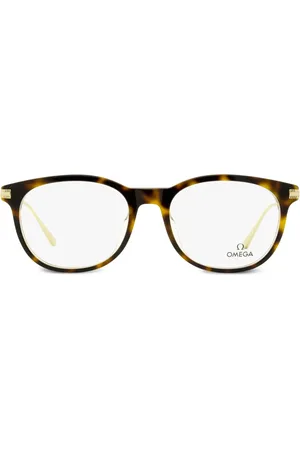 Omega Tortoiseshell round-frame glasses